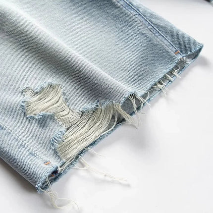 Blue Denim Shorts For Women High-Waisted Loose-Fit Slimming Casual Straight-Leg Mid-Length Summer New Arrival 2024 PlatiNum