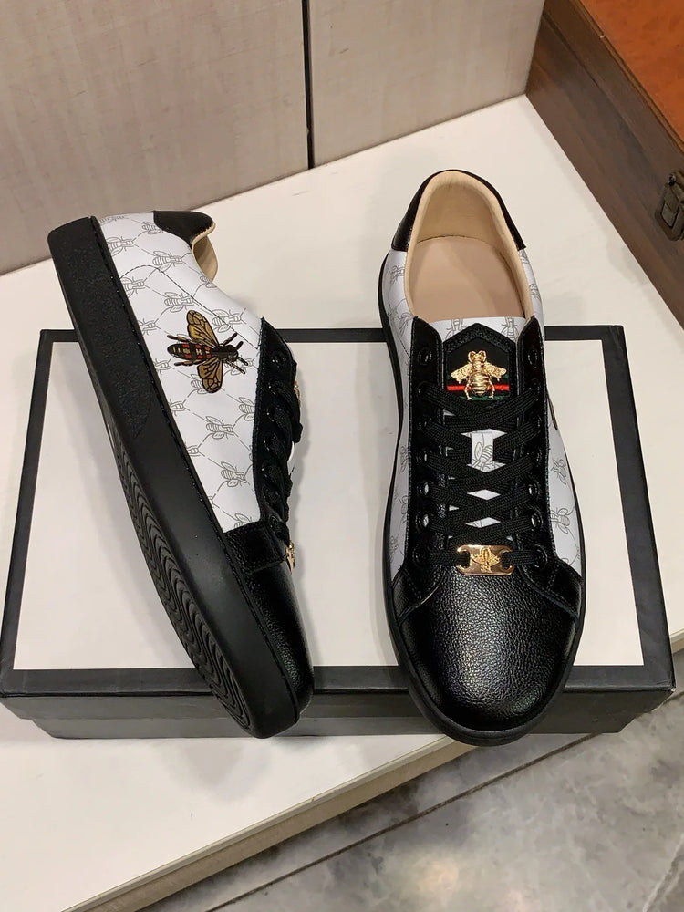 Men's Handmade Leather Sneakers Luxury Casual Comfortable Breathable All-Season Running Sports Shoes Fashionable