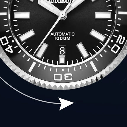 ADDIESDIVE Men's Automatic Mechanical Watch Sapphire Glass Super Luminous Watches Stainless Steel Hombre 100Bar Waterproof