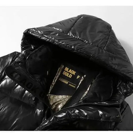 New Winter Men Hooded Black Shiny Long Puffer Jackets Couple Goose Down Coats Quality Male Over The Knee Thicker Warm Coats 3XL