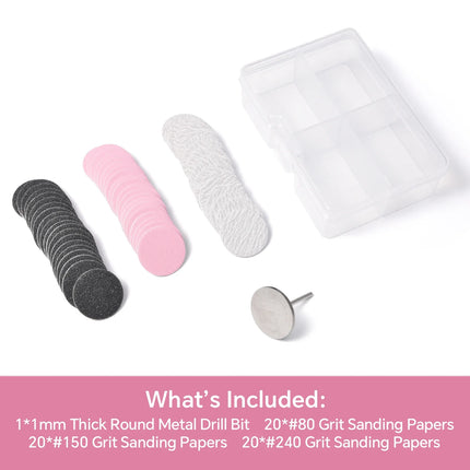 Dead Skin Replaceable Sanding Paper Set for Manicure Pedicure With Metal Disc Nail Drill Bit Calluses Removal Foot Care Tool Acc 2028