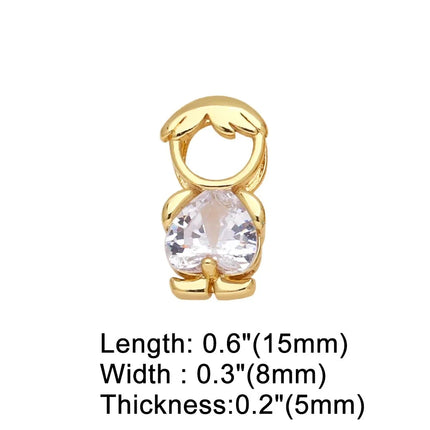 Nidin Fashion Cute Girls Boys Pendant Necklaces For Women Heart Shape Crystal Zircon Charm Clavicle Chain Jewelry Birthday Gifts PlatiNum