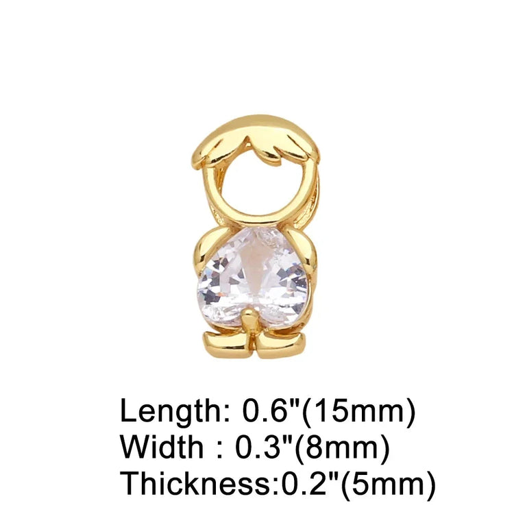 Nidin Fashion Cute Girls Boys Pendant Necklaces For Women Heart Shape Crystal Zircon Charm Clavicle Chain Jewelry Birthday Gifts PlatiNum