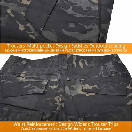 Woodland Tactical Unifirm Mens Sets Outdoor Hunting Training Suits Combat Shirts Ripstop Pants Workwear Clothes Wear-resisting PlatiNum