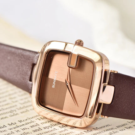 Elegante orologio da donna con movimento al quarzo in stile minimalista nordico ultrasottile con cinturino in vera pelle alla moda e confezione regalo platinumshop