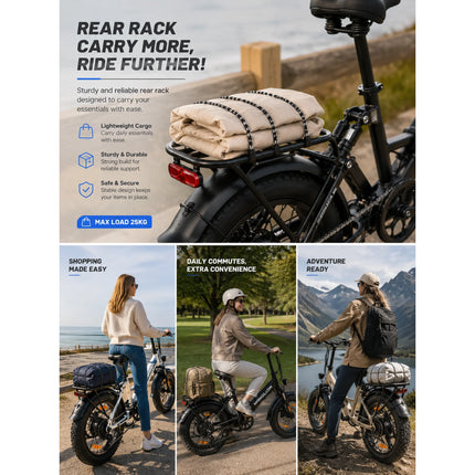 WINGLION EB-FF2.0 Bicicletta Elettrica Pieghevole da Donna, Motore 750W, Batteria 48V 15Ah, Autonomia 100KM, Velocità 40KM/H, Pneumatici Fat 4.0 da 20 Pollici, E-bike Pieghevole per Tutti i Terreni