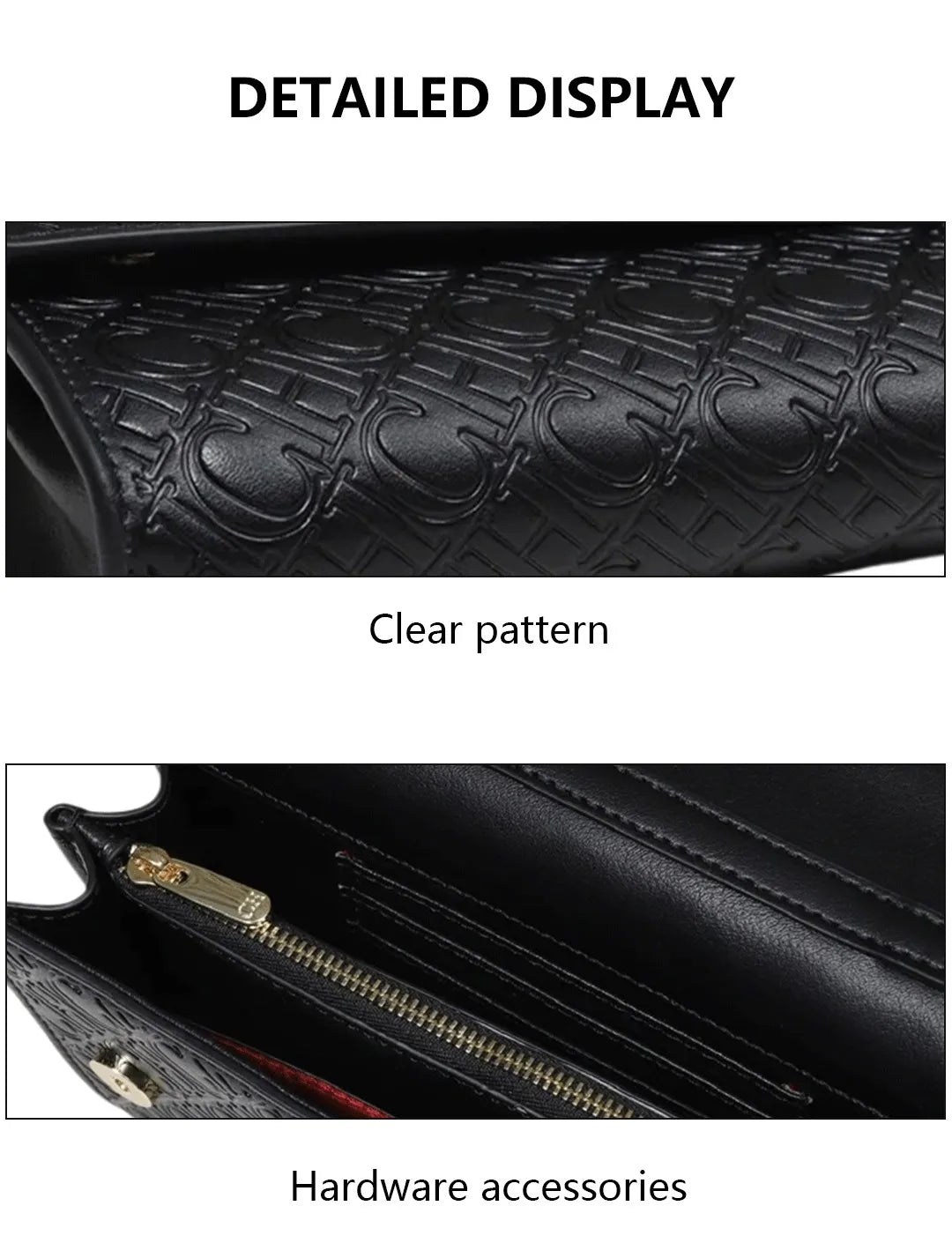 Borsa a tracolla da donna alla moda CH con design con stampa di lettere Borsa a catena da donna versatile essenziale per il Festival 2025