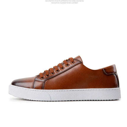 Plus Size 49 Trendy Men Leather Casual Shoes Soft Outdoor Sneakers Comfortable Lightweight Flat Shoes Classic Social Board Shoes