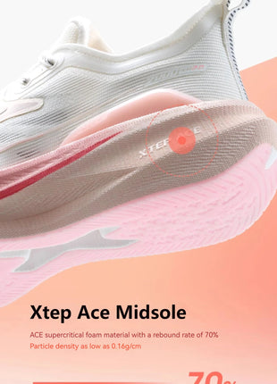 Xtep 2000KM 2.0 Running Shoes Women  Summer Shock Absorption Professional TPU Sneakers 876218110044 (suggest half size down) PlatiNum
