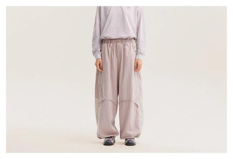 Men Women Splice Fashion Outdoor Loose Casual Lightweight Quick Dry Sports Cargo Baggy Pants Track Trouser Jogger Sweatpants