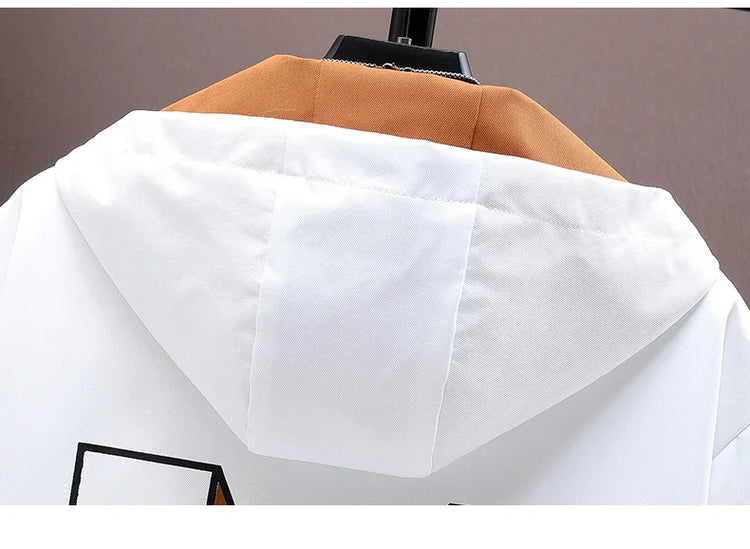 Casual Men's Hooded Jacket 2025 Spring Autumn New Product Thin Coat Top Windbreaker Street Wear Men's Coat