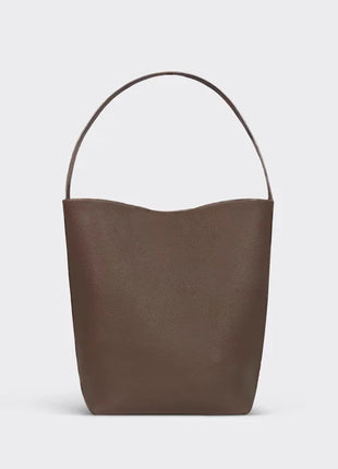 Grande borsa a secchiello morbida in pelle martellata, con tracolla lunga e sottile, borsa tote spaziosa per lavoro e shopping quotidiano