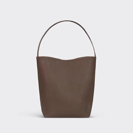 Grande borsa a secchiello morbida in pelle martellata, con tracolla lunga e sottile, borsa tote spaziosa per lavoro e shopping quotidiano