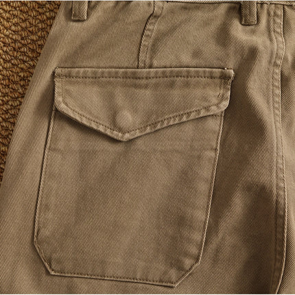 Autumn And Winter New American Retro 100% Cotton Multi-pocketed Washed Old Straight Casual Pants Loose Fashion Cargo Trousers