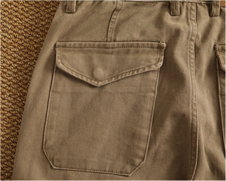 Autumn And Winter New American Retro 100% Cotton Multi-pocketed Washed Old Straight Casual Pants Loose Fashion Cargo Trousers