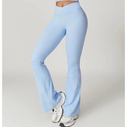 Flare Leggings Yoga Pants Women Bell-bottoms Yoga Tights High Waist Fitness Pants Stretch Gym Workout Sports Push Up Leggings PlatiNum