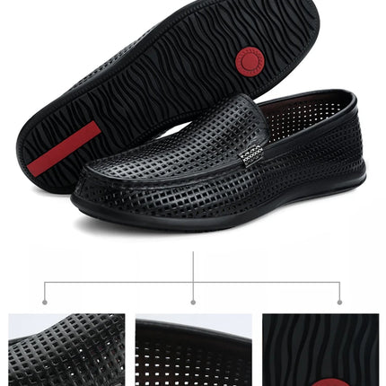 2025 Estate Scava Fuori Penny Mocassini Da Uomo Scarpe Da Barca Traspirante Uomo Mocassini In Pelle Slip On Appartamenti Mens Casual Scarpe Da Guida