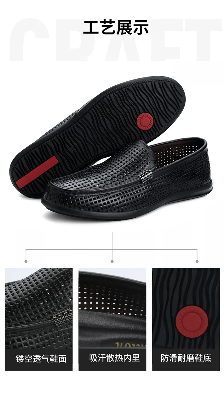 2025 Estate Scava Fuori Penny Mocassini Da Uomo Scarpe Da Barca Traspirante Uomo Mocassini In Pelle Slip On Appartamenti Mens Casual Scarpe Da Guida