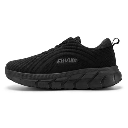 FitVille Wide Toe Box Shoes For Women Breathable Wide Fit Running Shoe Lightweight for Swollen Feet with Cushioned Relief Pain PlatiNum