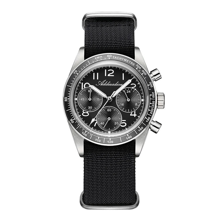 ADDIESDIVE New Chronograph 0S20 Quartz Wristwatch Luxury Men Watch Ceramic Bezel Domed Glass 100m Waterproof BGW9 Luminous