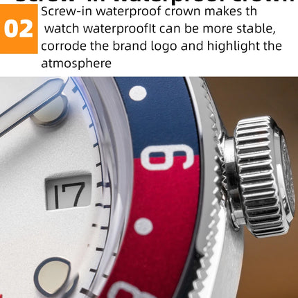 ADDIESDIVE Luxury GMT515-24H Men's Watch Diver 200m Bubble Mirror Glass BGW9 Super Luminous Stainless Steel Men's Analog Watches