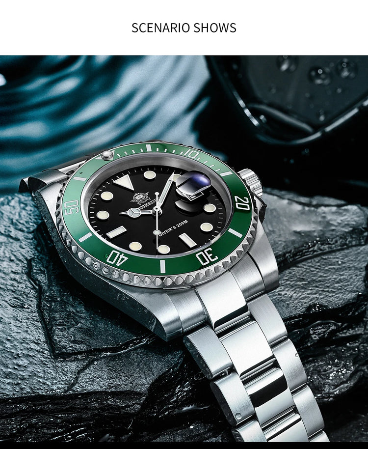 ADDIESDIVE Man Watch High Quality Ceramic Bezel Business Leisure 41mm Quartz Watches BGW9 Luminous 200m Waterproof Diver Watch