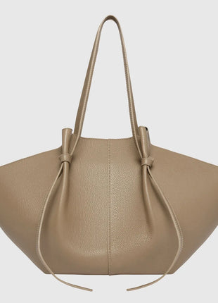 Borsa tote grande da donna, borsa a tracolla in pelle scamosciata, design con nodo, borsa versatile