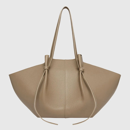 Borsa tote grande da donna, borsa a tracolla in pelle scamosciata, design con nodo, borsa versatile