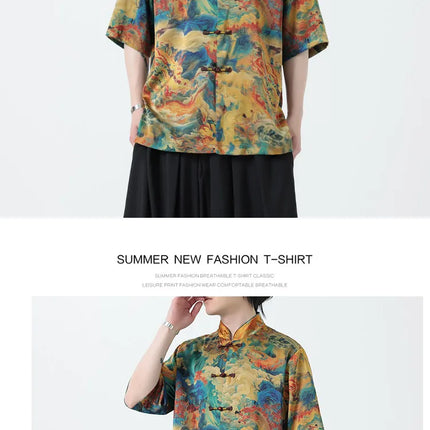 Camicie Stampate da Uomo, Stile Retrò Hawaiano, Traspiranti, Comode e Oversize con Maniche Corte