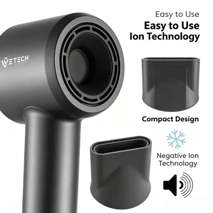 Lightweight Foldable Compact Hair Dryer, 1600W 2000W Negative Ions Blow Dryer, Fast‑Drying with Cold Air Function for Travel Salon Home Use