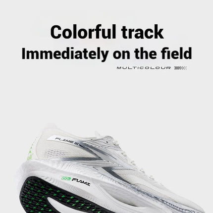 361 Degrees FLAME 3.0 Men Women Running Shoes Carbon Plate Racing Rebound Stable Breathable Wear-resistant Sneakers 672412207 PlatiNum