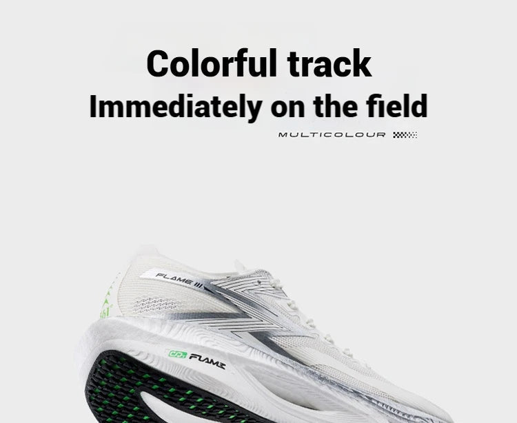 361 Degrees FLAME 3.0 Men Women Running Shoes Carbon Plate Racing Rebound Stable Breathable Wear-resistant Sneakers 672412207 PlatiNum