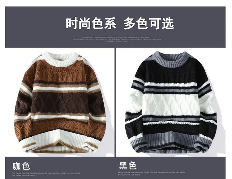2024 winter new arrival korean style thicken mens warm sweater men fashion sweaters Men's wool pullovers male full size M-3XL