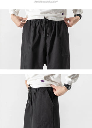 Pantaloni estivi da uomo a gamba larga Pantaloni moda casual solidi leggeri e sottili Harun Pantaloni da jogging larghi da uomo Pantaloni cargo Streetwear Taglie forti 5XL