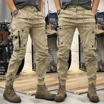 2025 New Men's Cargo Pants Tactical Military Work Pants Outdoor Jogger Casual Trousers Straight Leg Spring Autumn Utility Pants