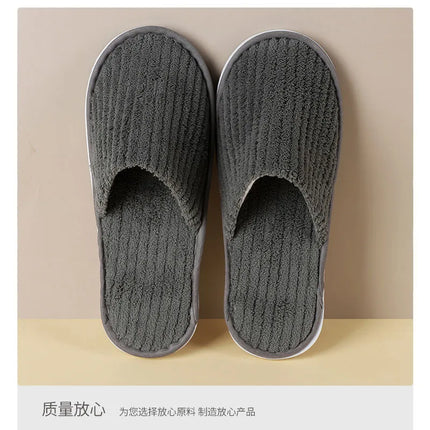 5 pairs/lot men women disposable hotel slippers guest cotton slides home travel SPA slipper hospitality cheap indoor slip-on