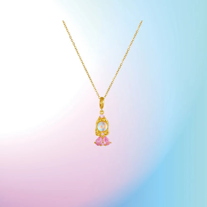 Collana alla moda con zirconi colorati, fiaba, piccola principessa, catena universale placcata in oro, catena clavicola, temperamento dolce