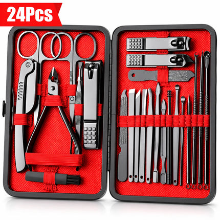 24pcs Professional Nail Clippers Kit - Razor-Sharp Blades for Precise Cutting, Durable And Long-Lasting Construction for Both Fingernail And Toenail Trimming Needs - Suitable for All Genders, Achieve Salon-Quality Nails At Ho