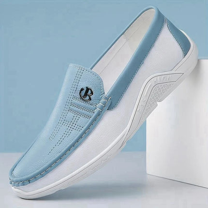 Mocassini Casual da Uomo alla Moda, Comodi e Morbidi, Scarpe Slip-On Trendy Antiscivolo in Pelle per Uso Quotidiano - 6601