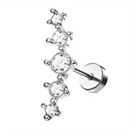 Drperfect 1pc orecchini chirurgici in acciaio inossidabile per donna uomo orecchini con retro piatto orecchini con cartilagine orecchini a cerchio con Piercing platinumshop