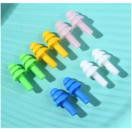 Tappi per Orecchie da Nuoto in Silicone, Protezioni Auricolari Impermeabili a 3 Strati, Tappi Morbidi Antirumore per Adulti