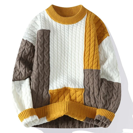 New Winter Men Outwear Loose O-neck Knitted Pullovers Man WarmTurtlenecks Man Casual Sweaters Quality Male Pullovers Size 4XL