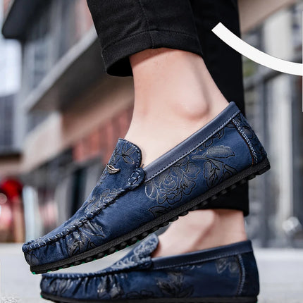 Scarpe da uomo in pelle rosa Designer di lusso Mocassini da uomo casual Mocassini da uomo Traspirante Slip On Flats Guida Zapatillas Hombre