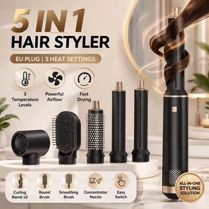 5 in 1 Professional Hair Dryer Straightener Hair Curler 1000W Electric Comb Hair Dryer Brush Hot Hair Volume Curlers Hair Style Set
