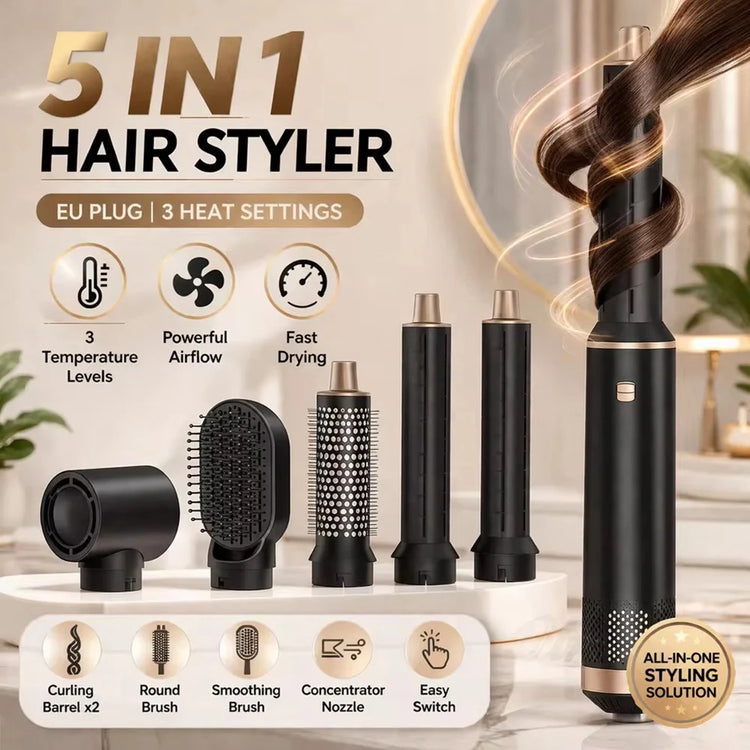 5 in 1 Professional Hair Dryer Straightener Hair Curler 1000W Electric Comb Hair Dryer Brush Hot Hair Volume Curlers Hair Style Set
