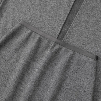 Birdtree Cashmere Silk Blended Skirt For Woman,Elastic Waist Long Skirts,Rear Slit,Commuting Style,2025 Autumn Winter D5N418JF PlatiNum