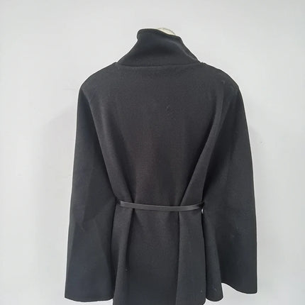 Belt Poncho Capes Women Black Cloaks Winter Coats Woman 2025 Bat Sleeve Cape Coats for Women Fashion Women's Cape Jacket