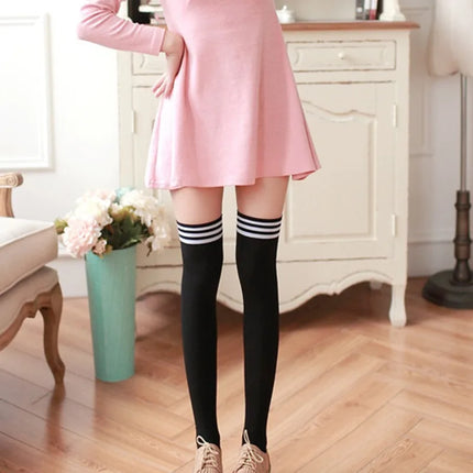 Thigh High Socks Sexy Striped Long Socks for Women Over the Knee Socks for Women Nylon Leg Warmers for Women
