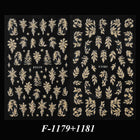 2PCS Golden Glitter Leaf Nail Art Stickers Shinny Christmas Trees Snowflake Sliders Japanese Winter Y2K Leaves Manicure Decor