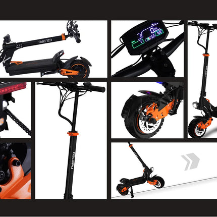 Monopattino Elettrico GELEIPU Z1 PRO per Adulti, Velocità Massima 65km/h, Doppio Motore 2400W, E-Scooter Potente platinumshop